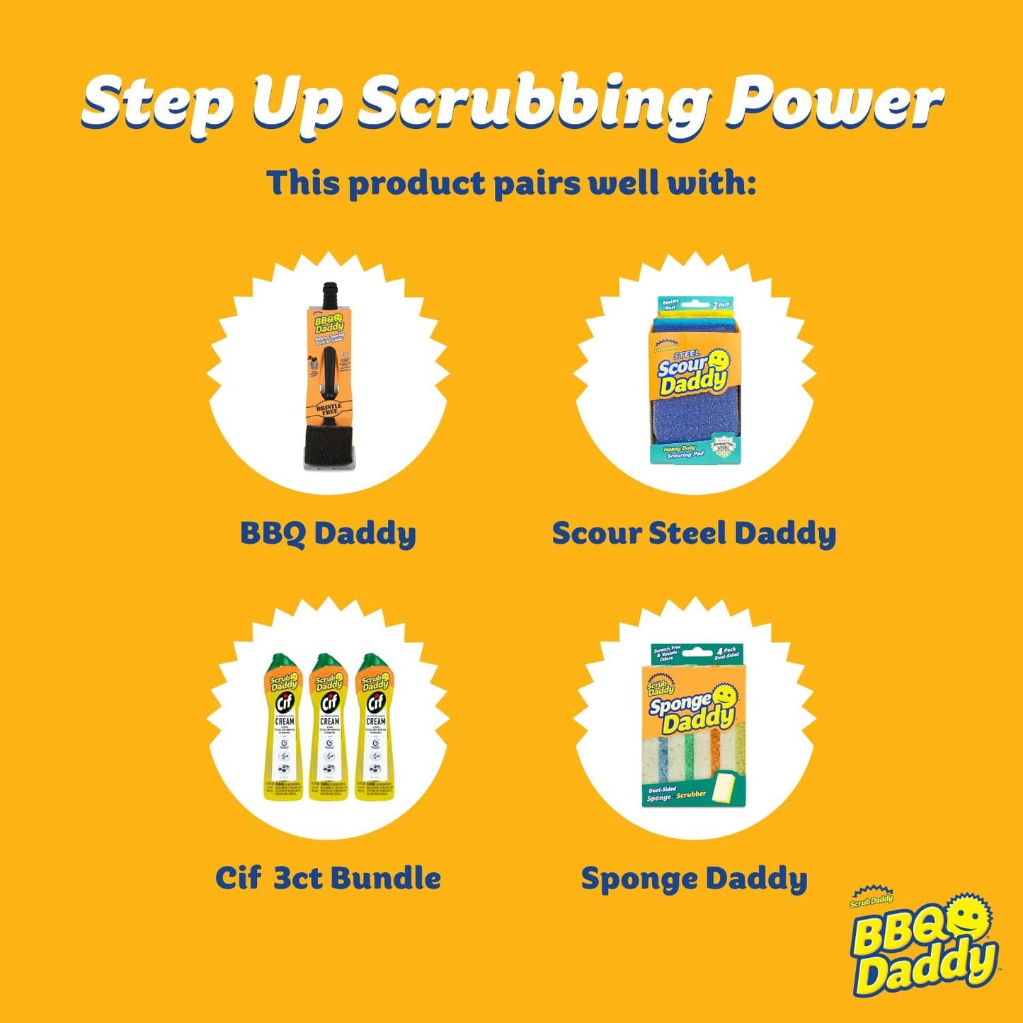 Scrub Daddy BBQ Daddy Grill Brush Head Refill - Bristle-Free ArmorTec Steel Mesh Cleaning Attachment (1 Count)