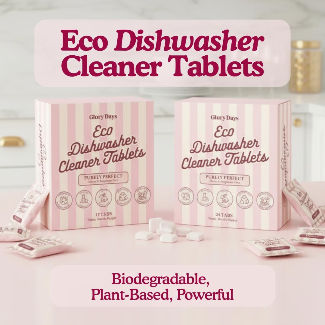 Skiennix Dishwasher Cleaner Tablets - Unscented Deep Cleaning for 6 Months - Eco-Friendly & Septic Safe