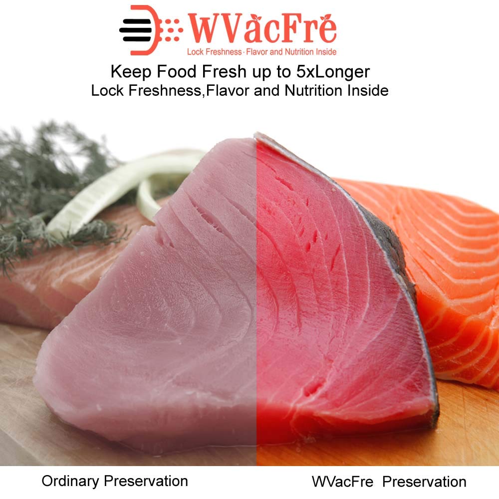 WVacFre 200 Quart Size 8x12Inch Vacuum Sealer Freezer Bags with Commercial Grade,BPA Free,Heavy Duty,Great for Food Vac Storage or Sous Vide Cooking