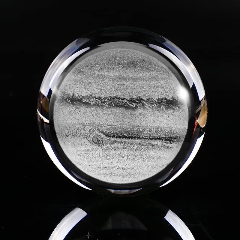 3d Crystal Ball Solar System Crystal Ball with Led Lamp Base - Best Birthday Science Gifts For Man Teacher Boy Kids Girls Men - Galaxy Jupiter Saturn Moon Earth Solar System Space Astronomy Gifts
