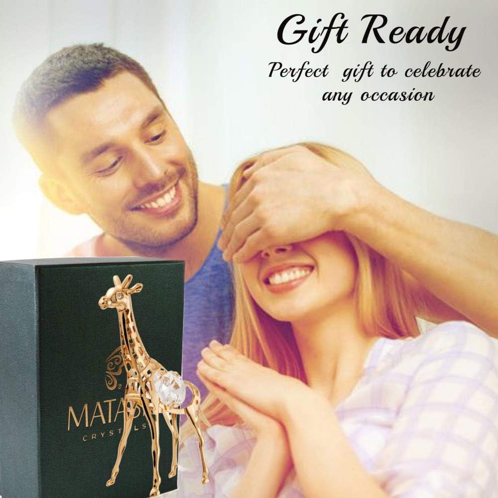24K Gold Plated Giraffe Ornament - Crystal Christmas Tree Décor & Unique Gift for Mom, Daughter, Grandma