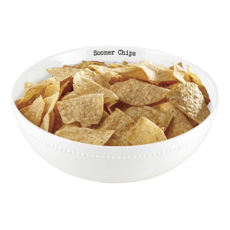 47th & Main Football Themed Ceramic Serveware, Chip Bowl, Sooners