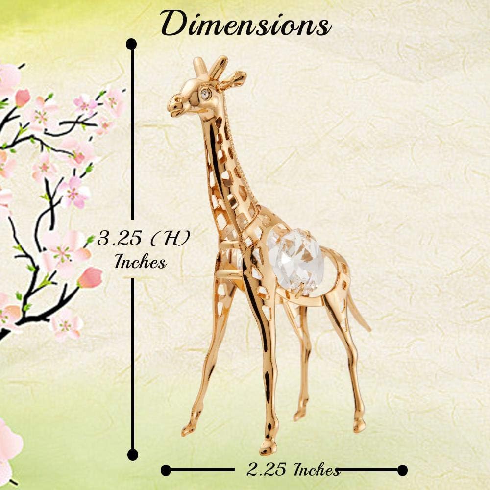 24K Gold Plated Giraffe Ornament - Crystal Christmas Tree Décor & Unique Gift for Mom, Daughter, Grandma