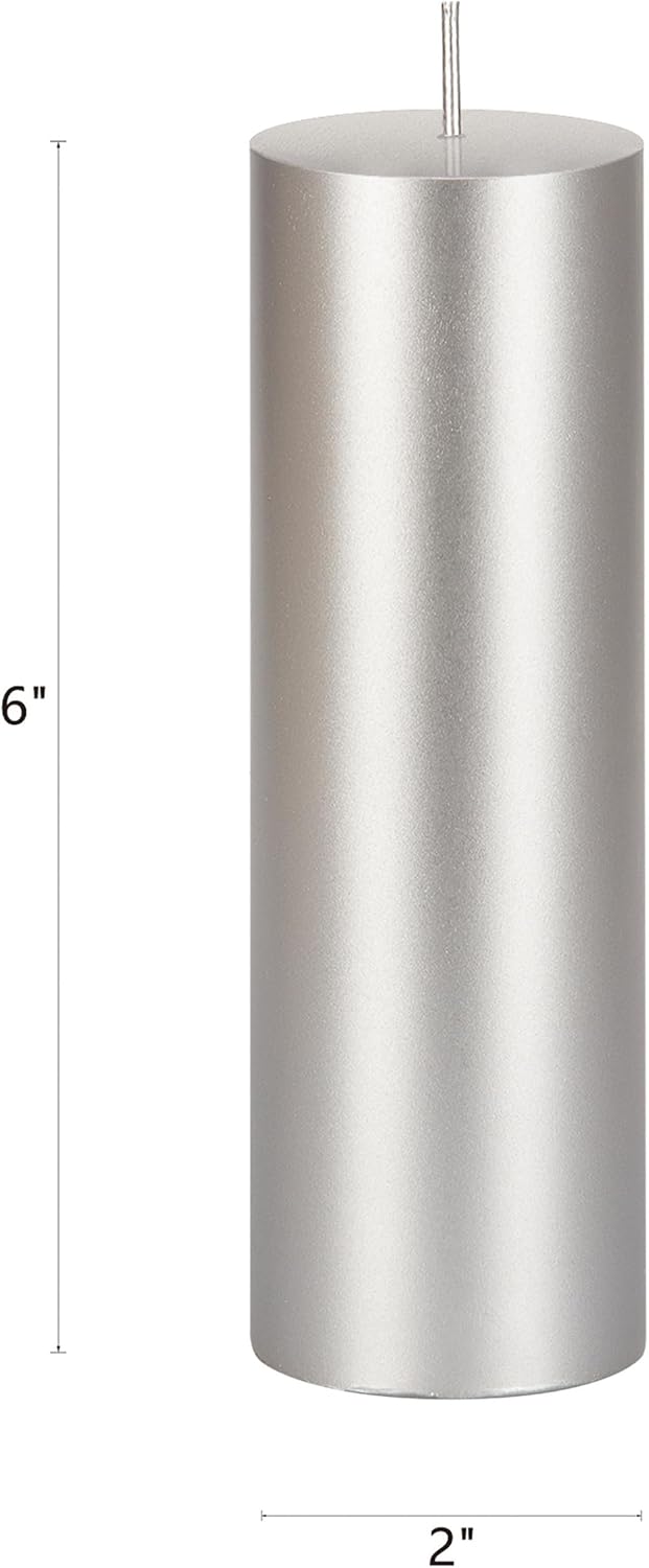 Unscented Black Pillar Candle - 2x6 Inch Hand Poured Premium Wax for Home Décor & Events