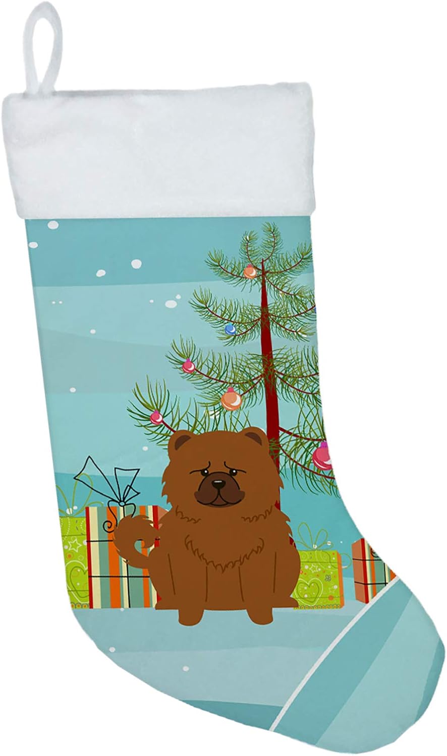 Merry Christmas Tree Dogue de Bordeaux Stocking - Festive Fireplace Decor for Holidays