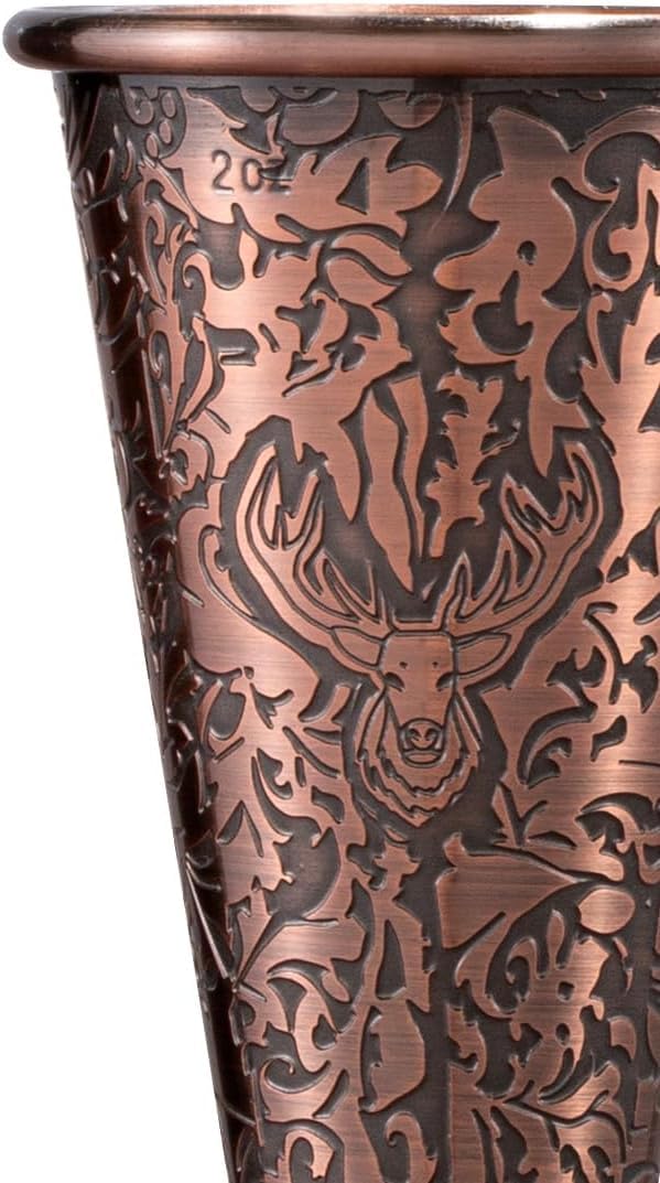 Sky Fish 3D Etched 18-Piece Bartender Kit Stainless Steel Boston Cocktail Shaker Set Copper Plated Bartending Tools Suit for Bar Tools Set Mixology Enthusiasts, Professional Bartenders and Home Drink