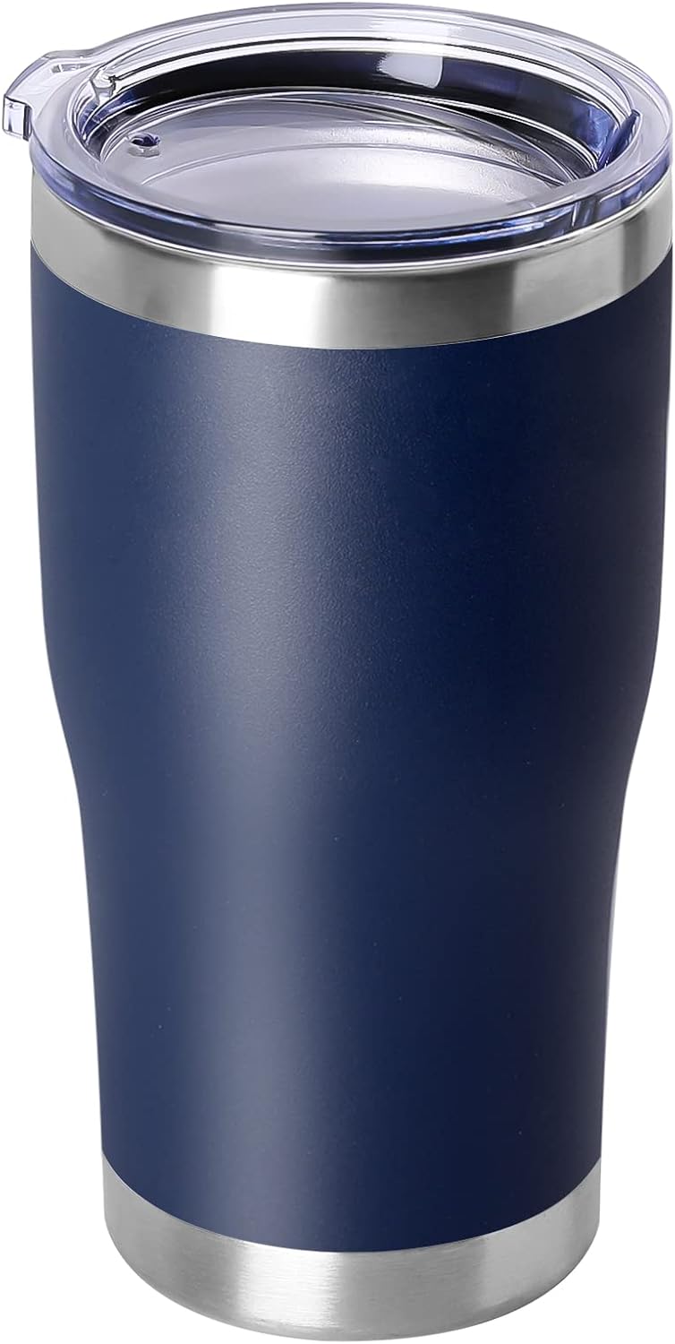 DOMICARE 20oz Tumbler with Lid Stainless Steel Tumblers Bulk, Double Wall Vacuum Insulated Coffee Travel Mug Powder Coated Tumbler, 8 Pack Purple