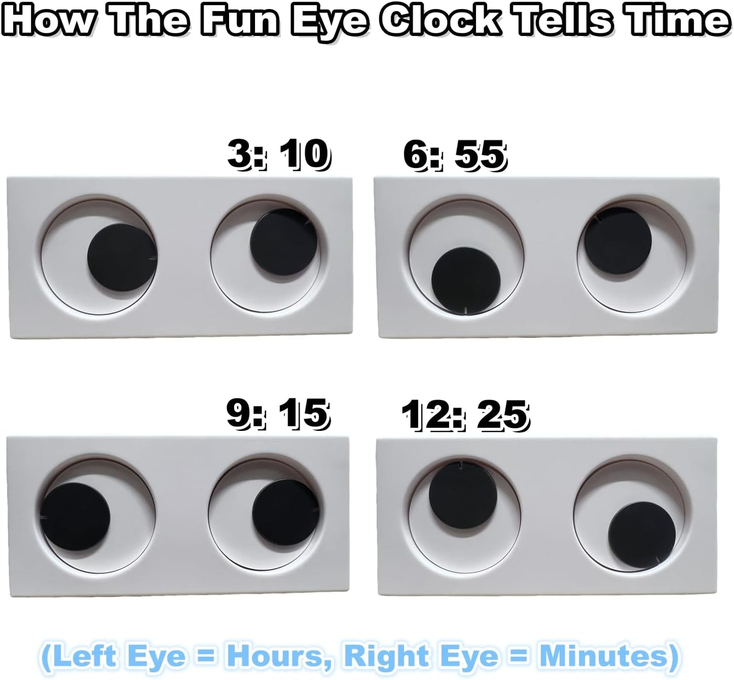 Funny Rotating Eyes Desktop Clock - Unique Kids Gift & Home Office Decor