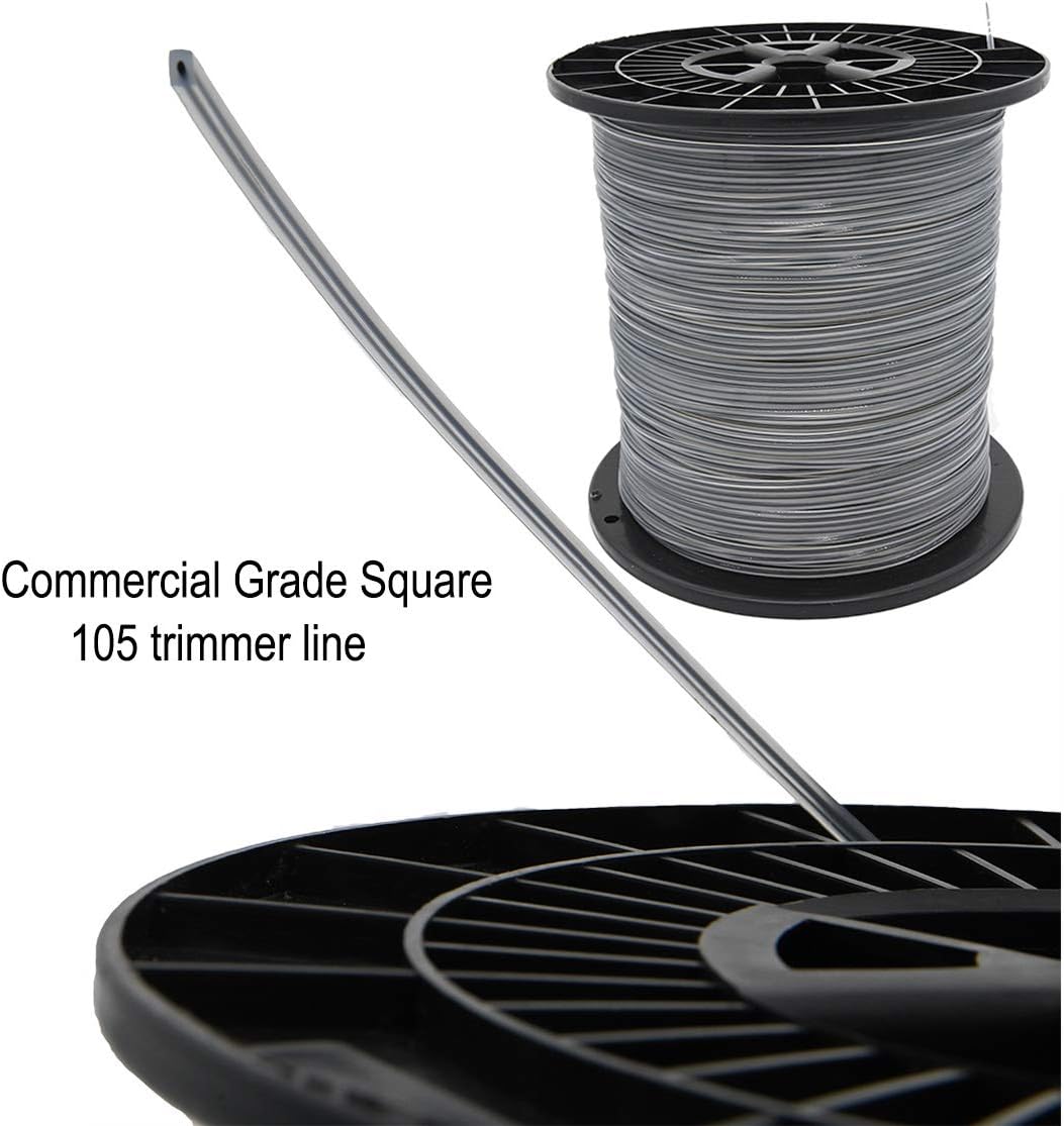 KAKO 095 Trimmer Line - 0.095 Inch Commercial Square String - 1280 Ft, 5 Lbs for Most Trimmers