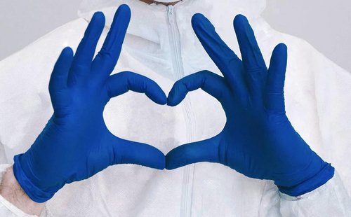 Inspire Nitrile Exam Gloves - Premium Stretch Cobalt Blue | Latex-Free Medical Gloves, Size 4.5