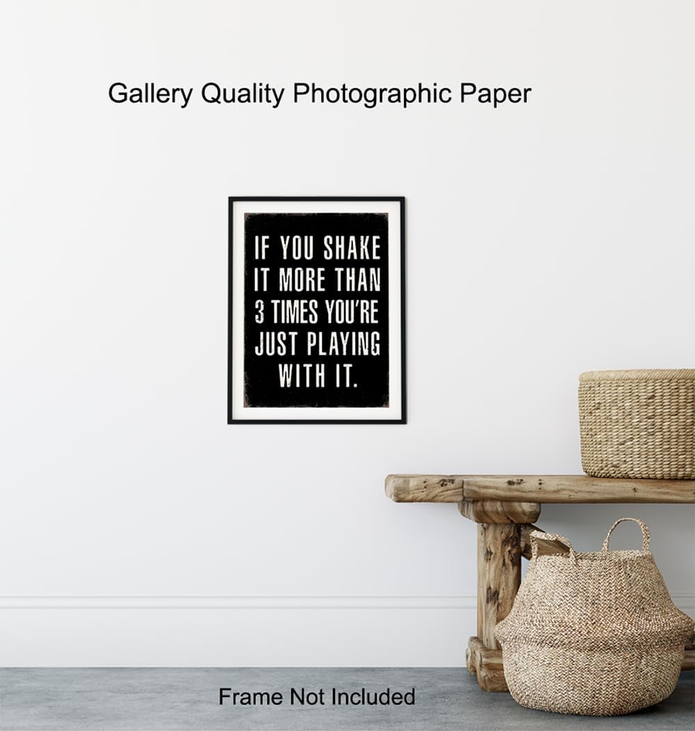Skiennix Bathroom Wall Decor - Rustic Black Funny Sayings | Sarcastic Gifts for Him - Masculine Art Print