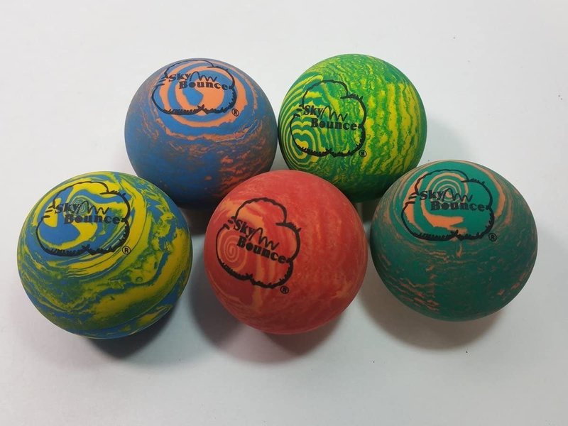 Sky Bounce® Balls Rainbow Color Rubber Handball for Recreational Handball (Hand Ball), Stickball, Racquetball, Catch, Fetch, and Many More Games 2 1/4" Diameter Premium Hollow Rubber (Pack of 12)