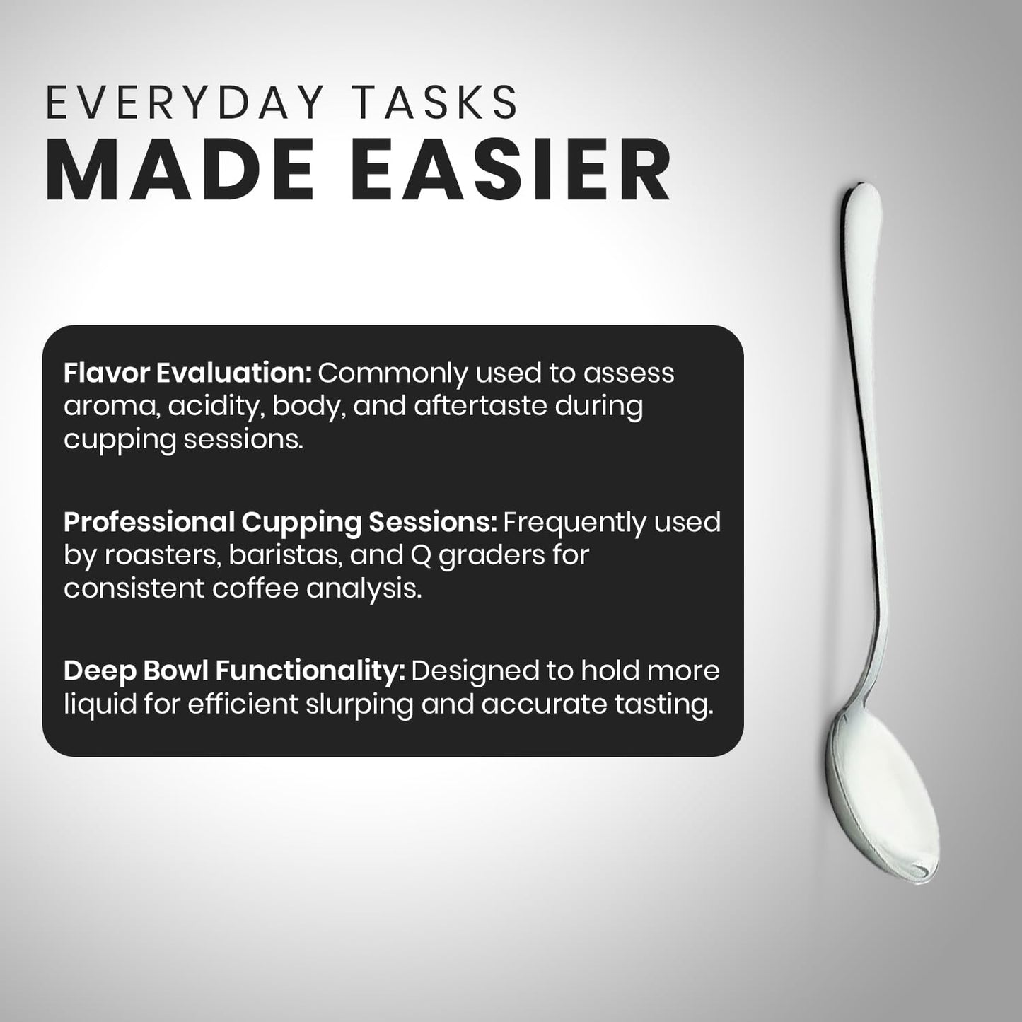 Rattleware Stainless Steel Cupping Spoon Deep Bowl Edition Sleek Professional Design Precision Crafted for Coffee Tasting Durable Ergonomic Handle Perfect for Coffee Cupping Enthusiasts and Baristas