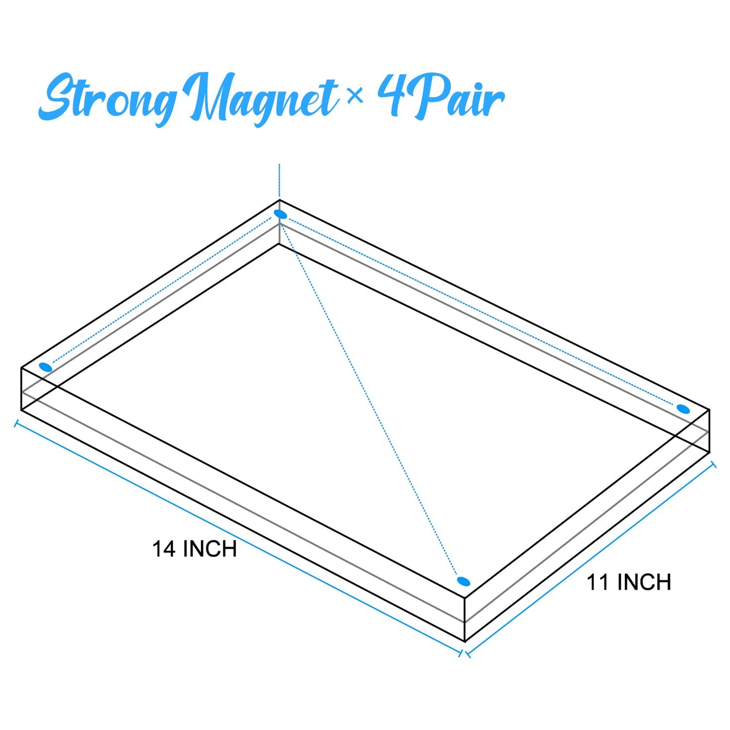 JUOIFIP 1 Pack Acrylic Picture Frame 11×14 Clear Double Sided Magnetic Photo Frame - Frameless Baby Friend Family Picture Desktop Display with Support Stand and Gift Boxes