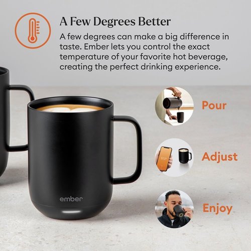 Ember Temperature Control Smart Mug 2, 10 Oz, App-Controlled Heated Coffee Mug with 80 Min Battery Life and Improved Design, Gold