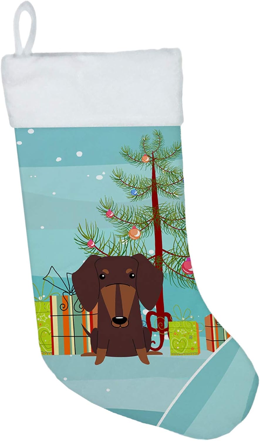 Merry Christmas Tree Dogue de Bordeaux Stocking - Festive Fireplace Decor for Holidays