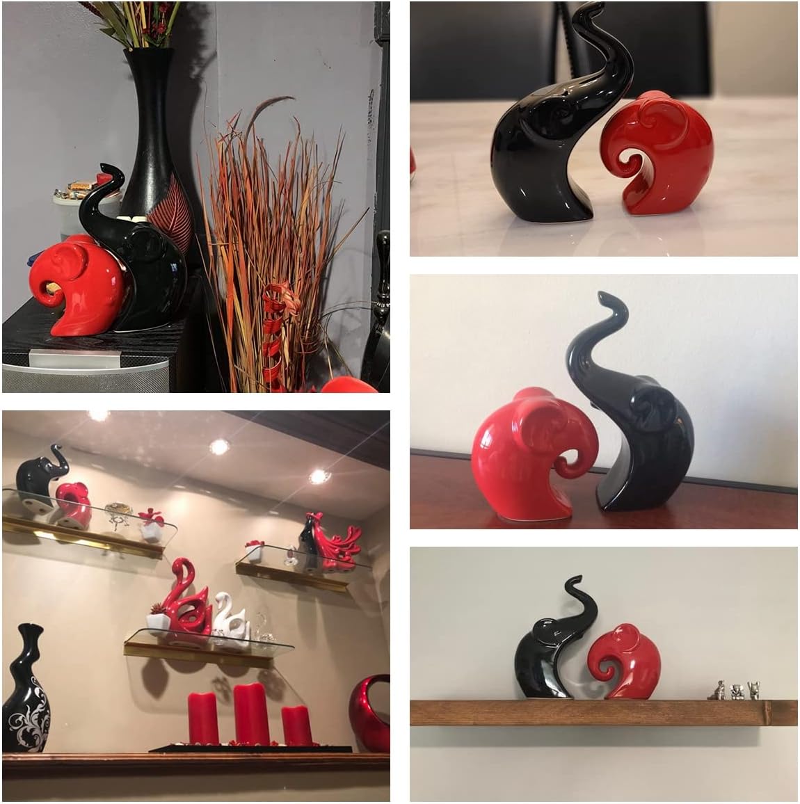 Elephant Ceramic Ornament for Home Décor | Unique Animal Figurine for Elephant Lovers