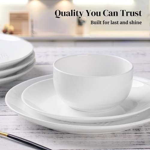 DOWAN 10 OZ Small Bowls, Ice Cream Bowls - 4.25" Ceramic Dessert Bowl Set of 6 - Porcelain Small Cereal Bowls, Side Dishes Dipping Bowl for Portion Control - Dishwasher Microwave Safe(Soft White