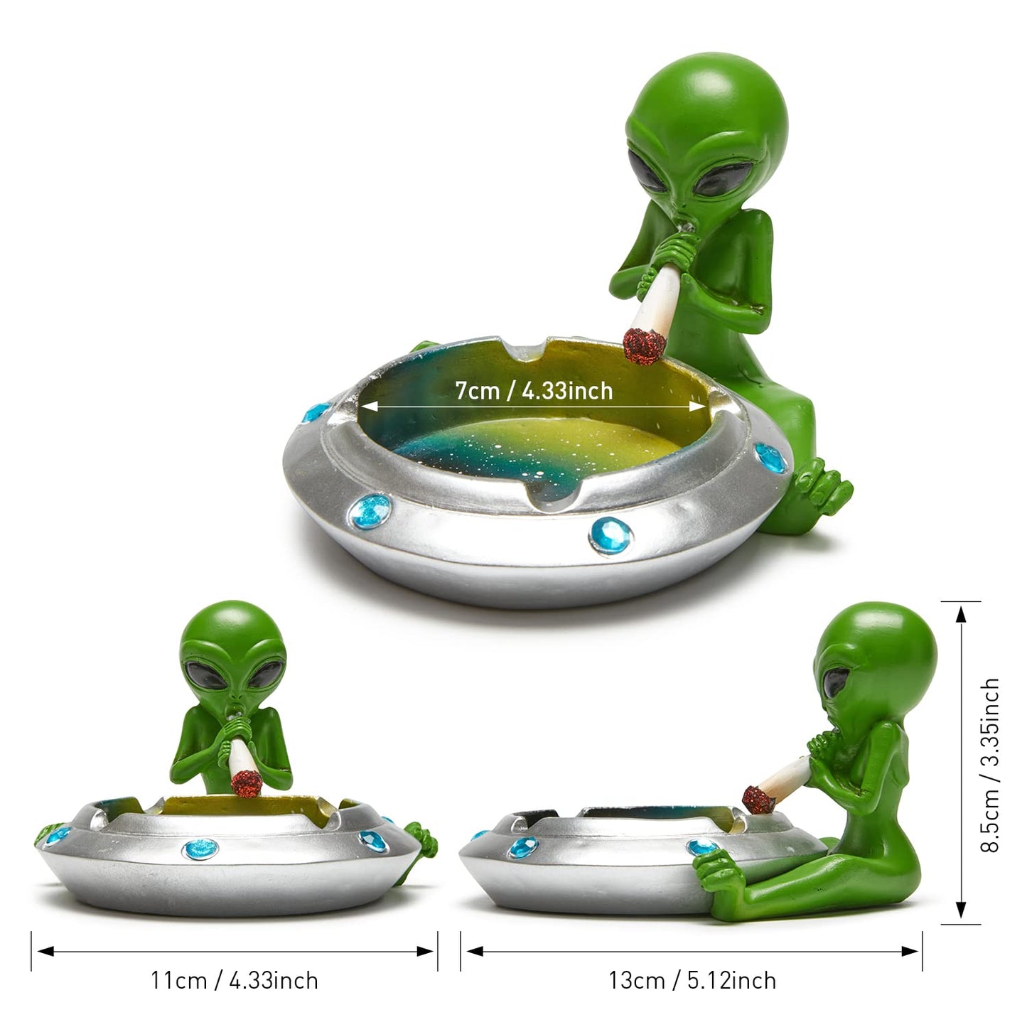 Fantasy Ashtray Ash Holder for Smokers Cigarettes Desktop Decoration Garden Statue Gift Outdoor Lawn Patio Gift for Home Office Balcony Yard Lawn