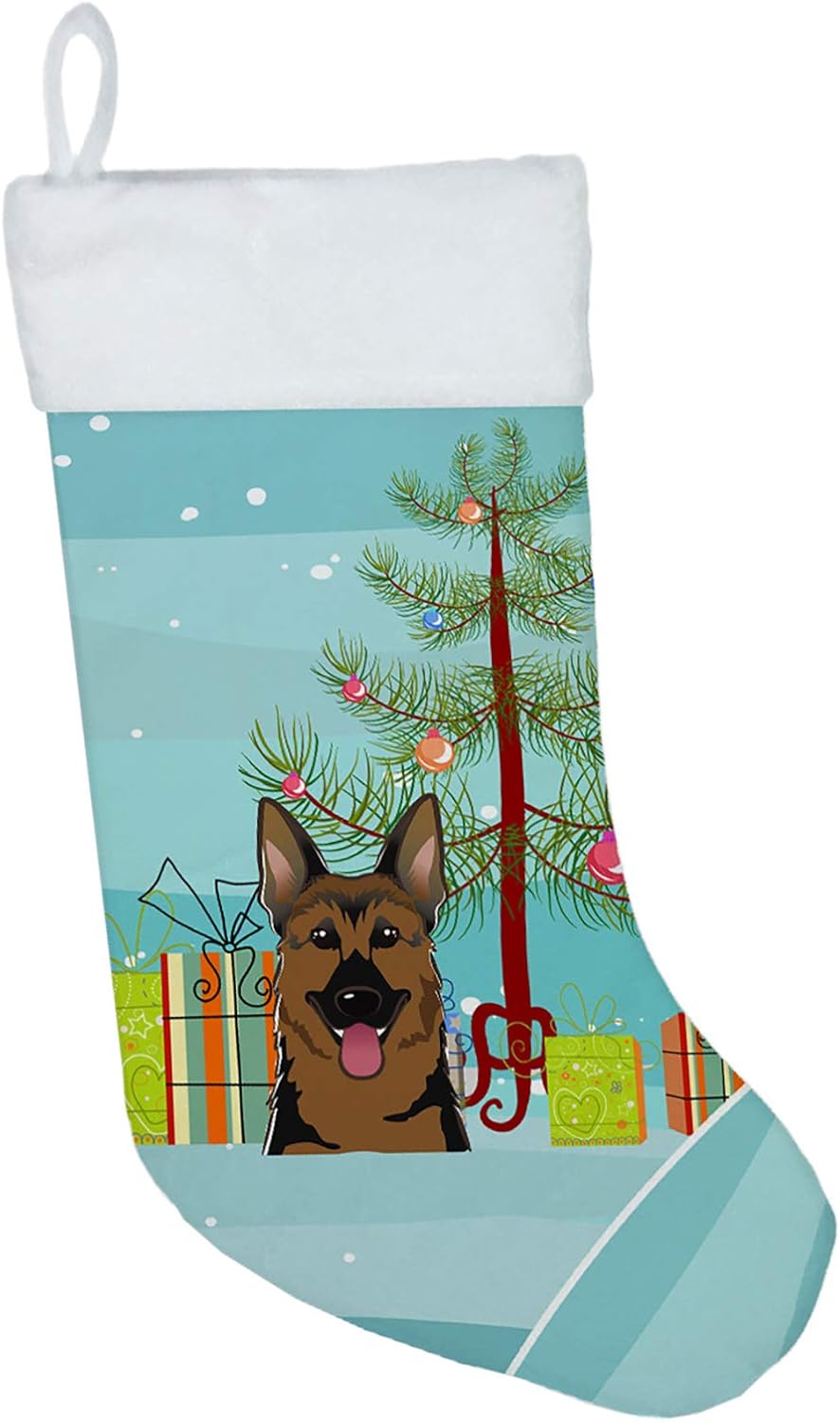 Shih Tzu Christmas Stocking - Chocolate Brown Dog Holiday Decor for Fireplace