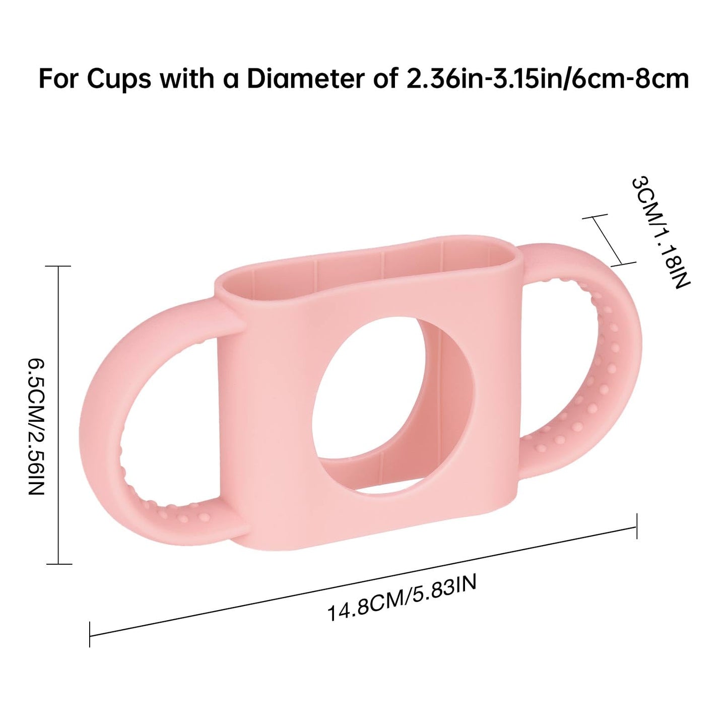 NiHome 2PCS Silicone Dual-Handle Tumbler Grip Compatible with 14oz Stanley Tumblers, Accessories Handle Fit for 12oz Zak Owala Cups, Tumbler Handles for Home Travel Outdoors Daily Use (Pink)