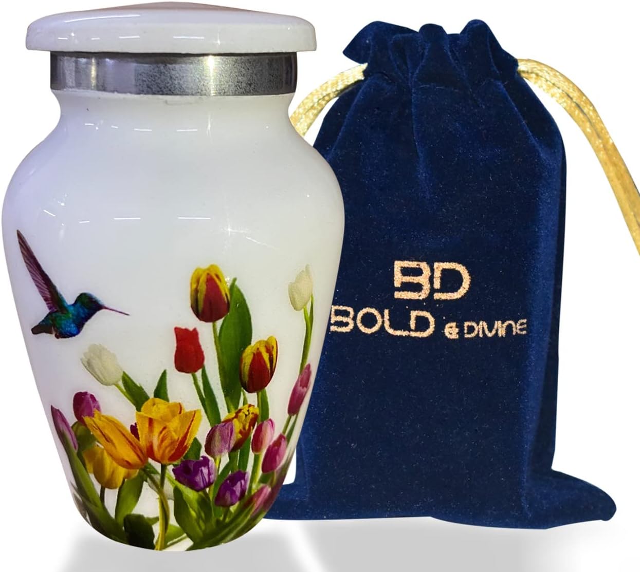 BOLD & DIVINE Adult Purple Hummingbird Cremation Urn | Human Ashes Adult Memorial urn, Burial, Funeral Cremation Urns | 200 Cubic Inches (Large Adult)