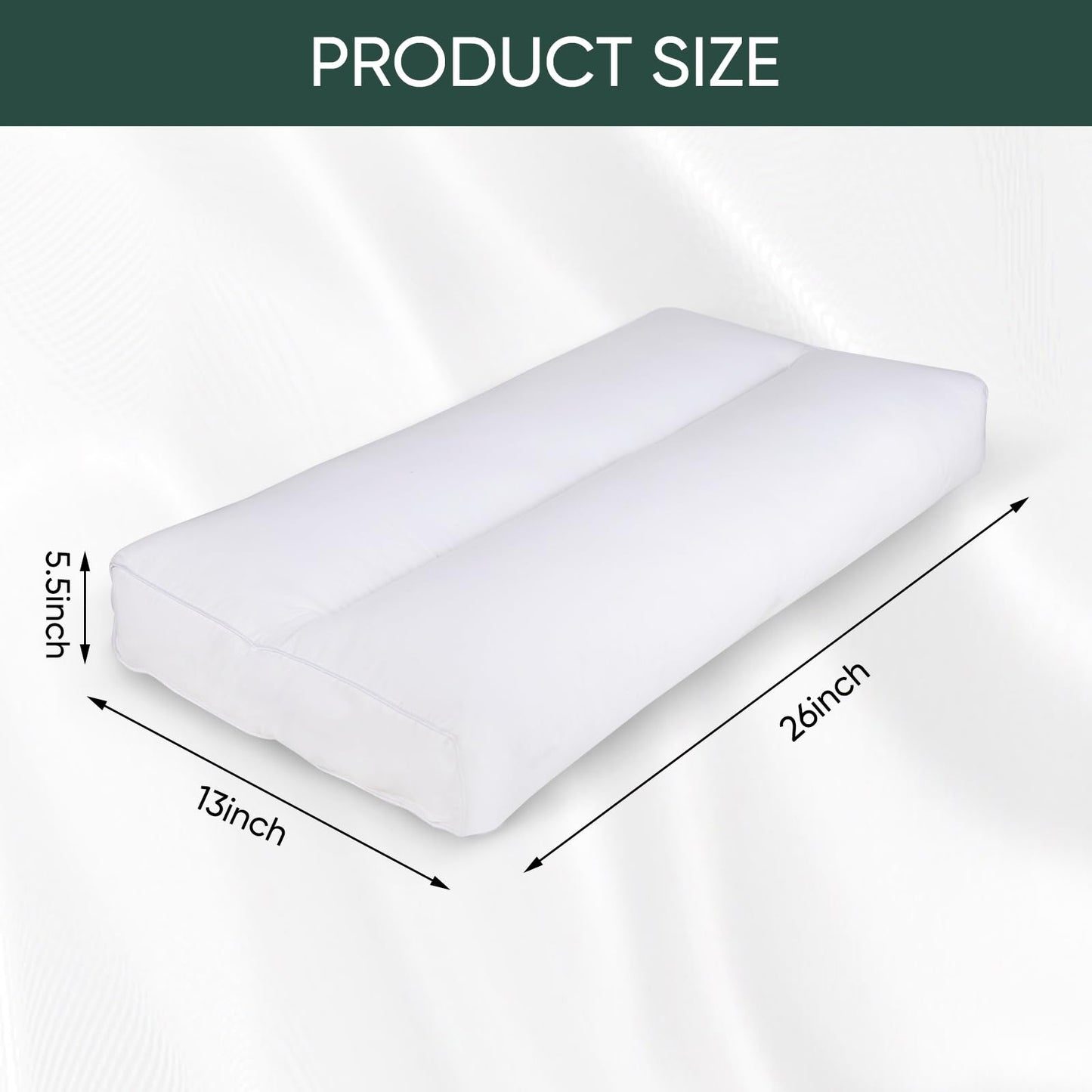 FOXUTEL Knee Pillow for Side Sleepers, 5" Leg Pillow for Side Sleeping, Knee Pillow for Between Knees While Sleeping, 100% Cotton Between Leg Pillow for Side Sleepers