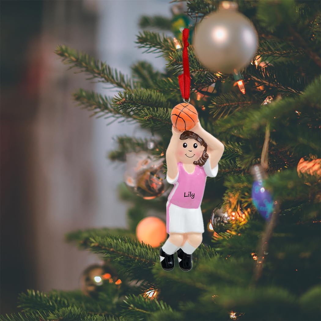 Custom Personalized Basketball Girl Ornament | Sports Christmas Tree Decor