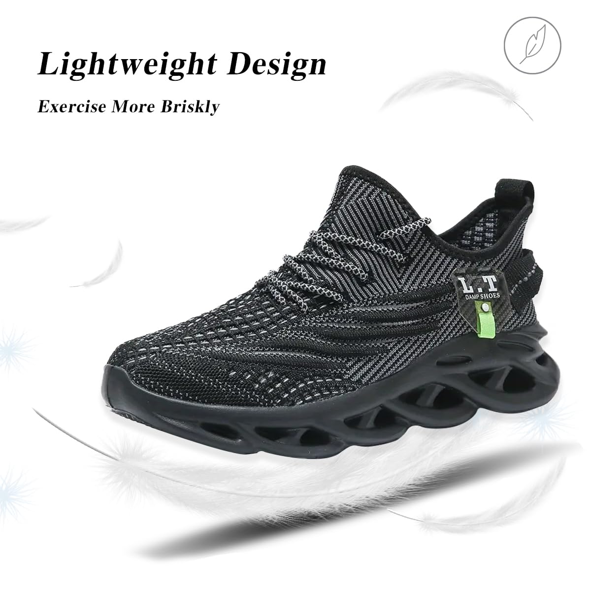 MGBDSZ Mens Running Shoes Gym Slip on Sneakers Non Slip Walking Tennis Sports Work Athletic Workout Casual Lightweight Breathable Fashion Black US 11