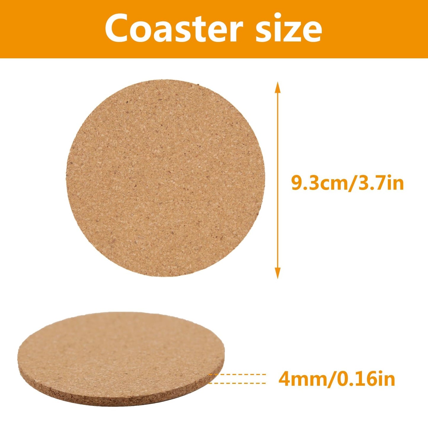 100 pcs Cork Coasters for Drinks, Bulk Blank Coasters DIY Crafts, Non-Slip, Heat-Resistant, Absorbent and Reusable Coffee Coaster for Home Tabletop Decoration