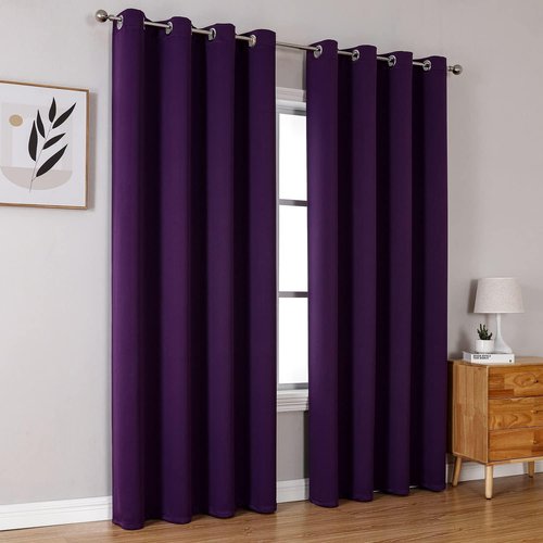 ChrisDowa Blackout Curtains - Thermal Insulated Room Darkening Panels | 90 Inches Long, Royal Purple, 2-Pack