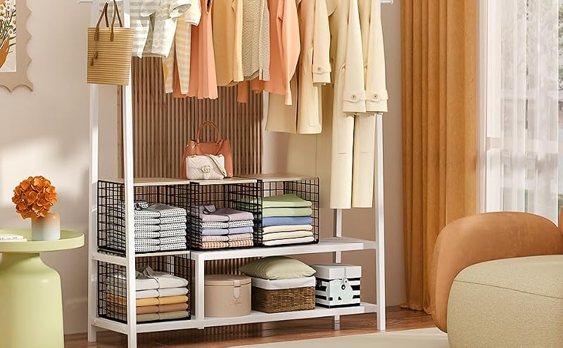 Black 3-Pack Stackable Closet Organizers with Wooden Tops – Clothes & Home Storage Bins