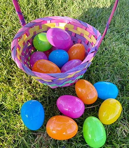 GIFTEXPRESS Plastic Bright Easter Egg Assortment 50 Pcs Perfect for Easter Egg Hunt/Surprise Egg/Easter Hunt
