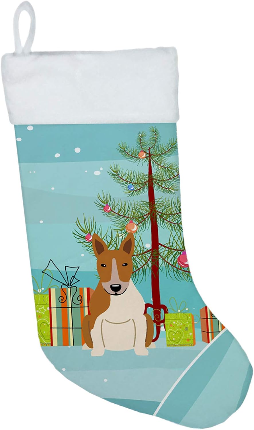 Merry Christmas Tree Dogue de Bordeaux Stocking - Festive Fireplace Decor for Holidays