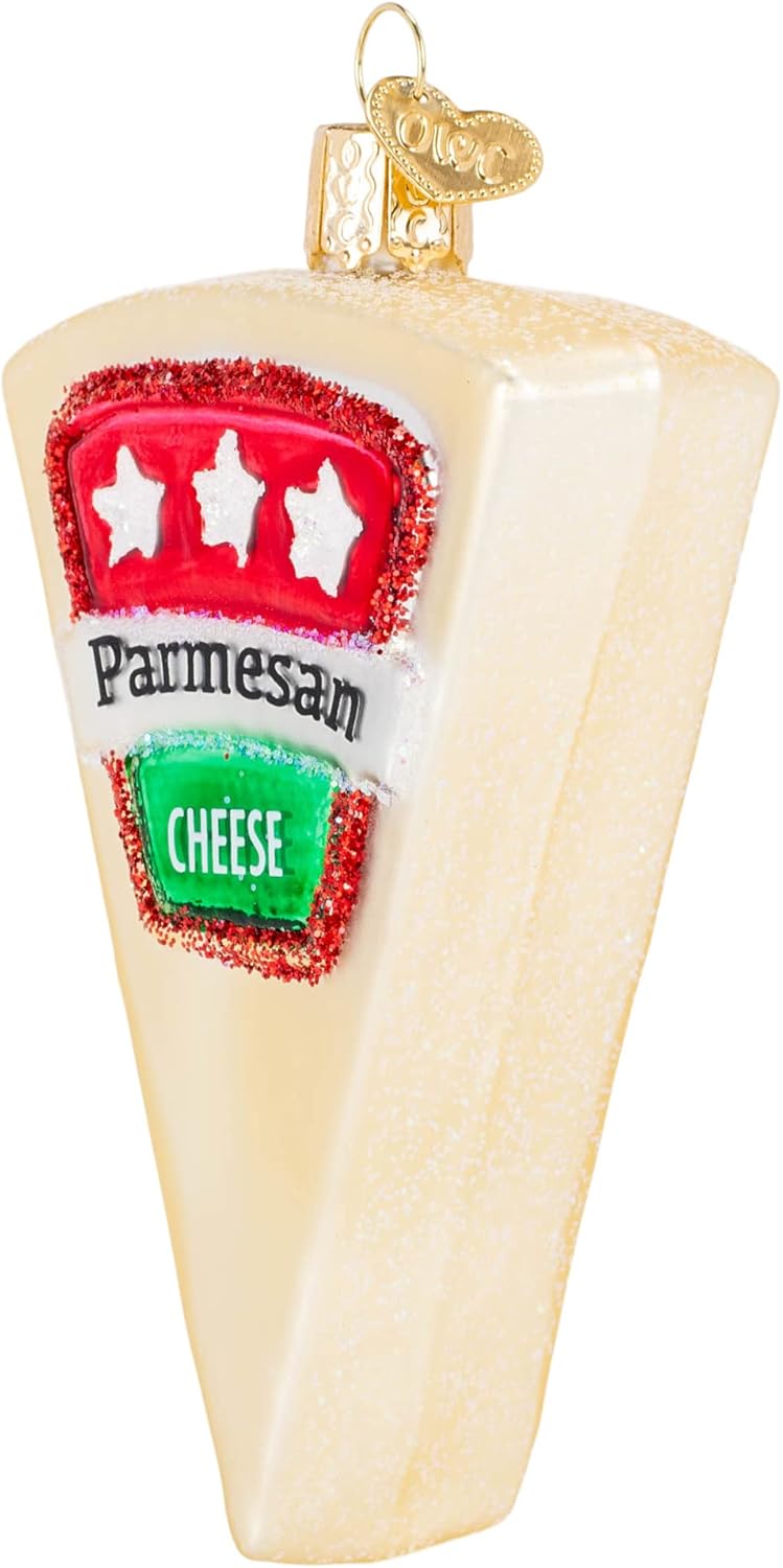 Handcrafted Glass Cheese Wedge Ornament - Unique Christmas Tree Decoration