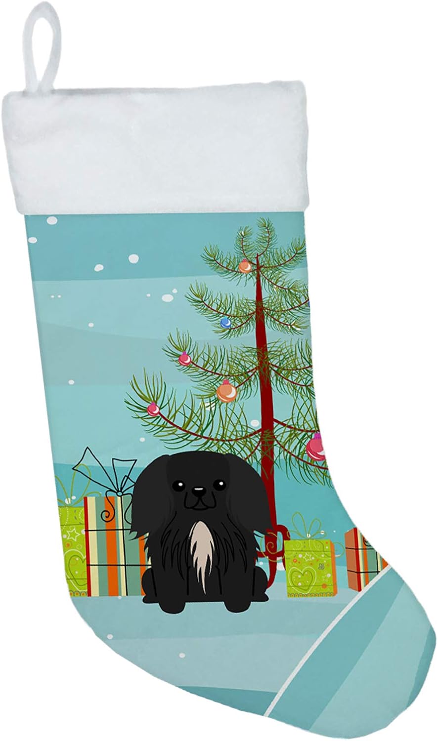 Merry Christmas Tree Dogue de Bordeaux Stocking - Festive Fireplace Decor for Holidays