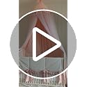 Large Peach Pink Bed Canopy for Girls with Star Lights - 39.4"x106"