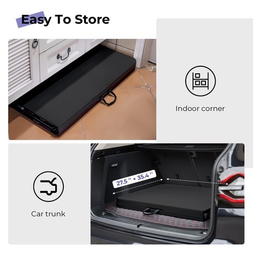 Byliable Folding Table 6ft Portable Heavy Duty Plastic Fold-in-Half 6 Foot Foldable Table Utility Dining Indoor Outdoor with Carrying Handle for Camping Picnic and Party, Black