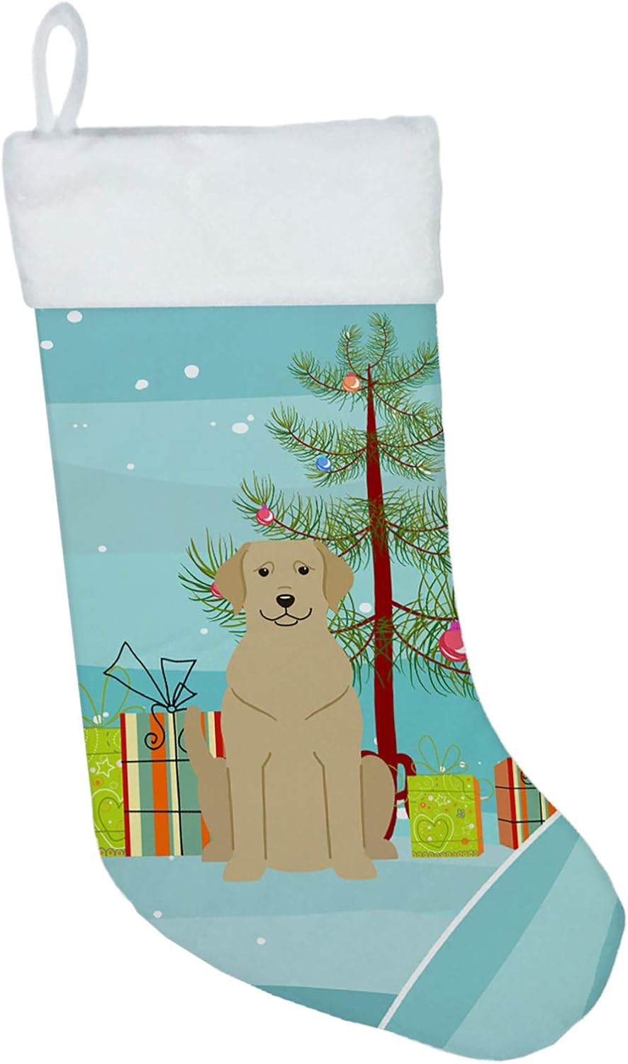 Merry Christmas Tree Dogue de Bordeaux Stocking - Festive Fireplace Decor for Holidays