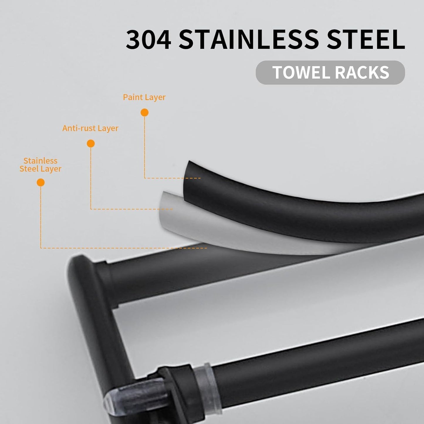 BESy 24 Inch Brushed Nickel Towel Racks, Bathroom Towel Shelf with Foldable Towel Bar Holder and Towel Hooks, Wall Mounted Multifunctional Bathroom Accessories, Double Towel Bars