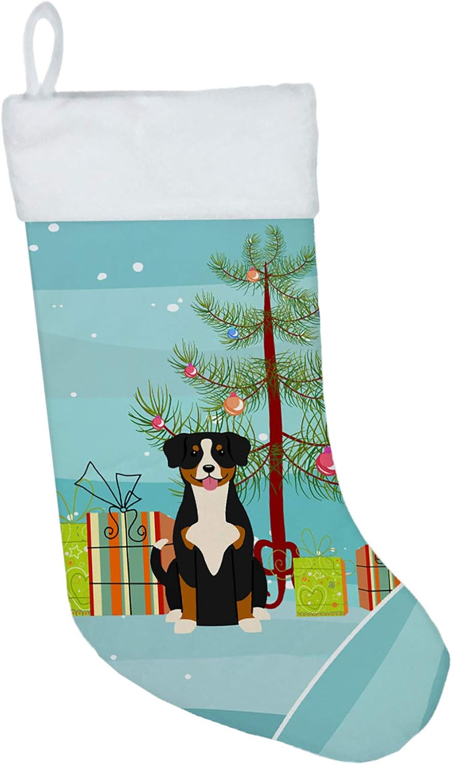 Merry Christmas Tree Dogue de Bordeaux Stocking - Festive Fireplace Decor for Holidays