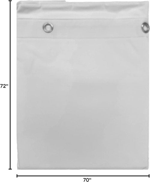 Elegant Heavy Duty Vinyl Shower Curtain Liner - 12 Metal Grommets | White Color