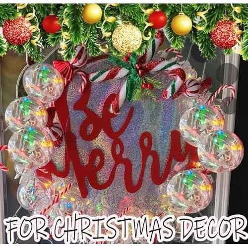 10PK 80MM Clear Plastic Fillable Ornaments,Transparent DIY Craft Ball,Clear DIY Christmas Ornament Large Sizes for Wedding,Party,Home Decor (10)