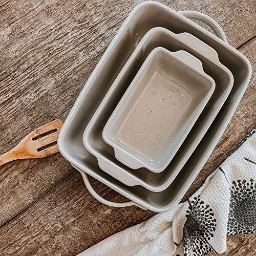 Deep 9x13 Inch Porcelain Baking Dish - Oven & Freezer Safe, Earl Grey Variation