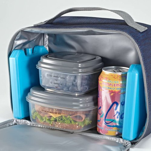 Cool Coolers by Fit + Fresh, 5 Pack Days of the Week Ice Blocks, Compact & Reusable Ice Packs for Lunch Boxes & Coolers, Blue