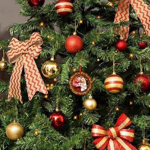 SICOHOME Our First Christmas Together 2025-3" Personalized Christmas Picture Frame Ornament,Rustic 1st Married Christmas Ornament,First Married for Boyfriend Girlfrien New Couples