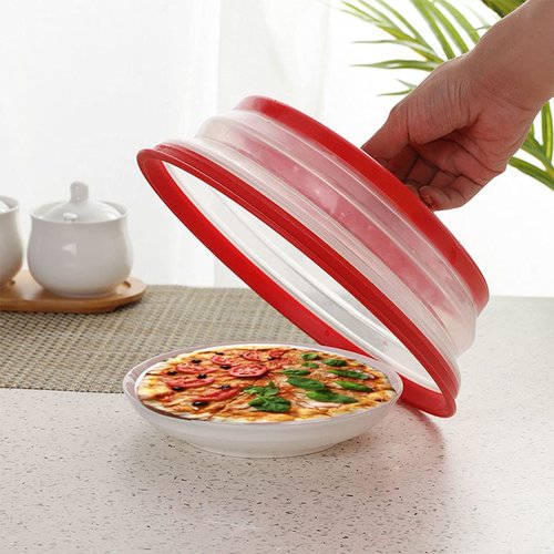 Collapsible Microwave Splatter Cover, Microwave Plate Cover With Steam Vent,BPA-Free Silicone & Plastic(blue, 12.3IN)