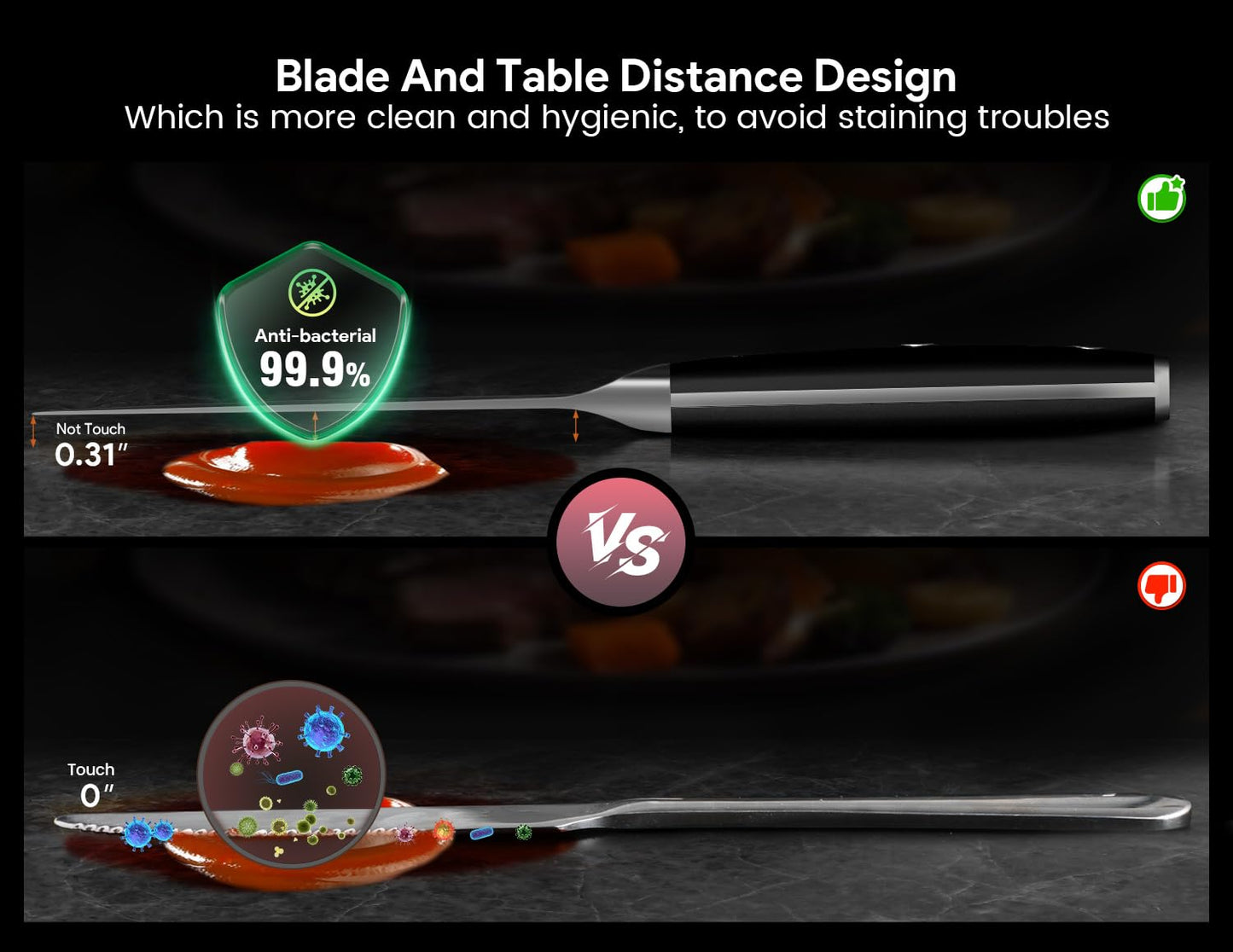 Piklohas Steak Knives Set of 6, 4.5 Inch Non Serrated Dinner Knife, Forged German Steel Damascus Pattern Straight Edge Meat Knife with Full Tang Handle, Dishwasher Safe, Ideal for Gift