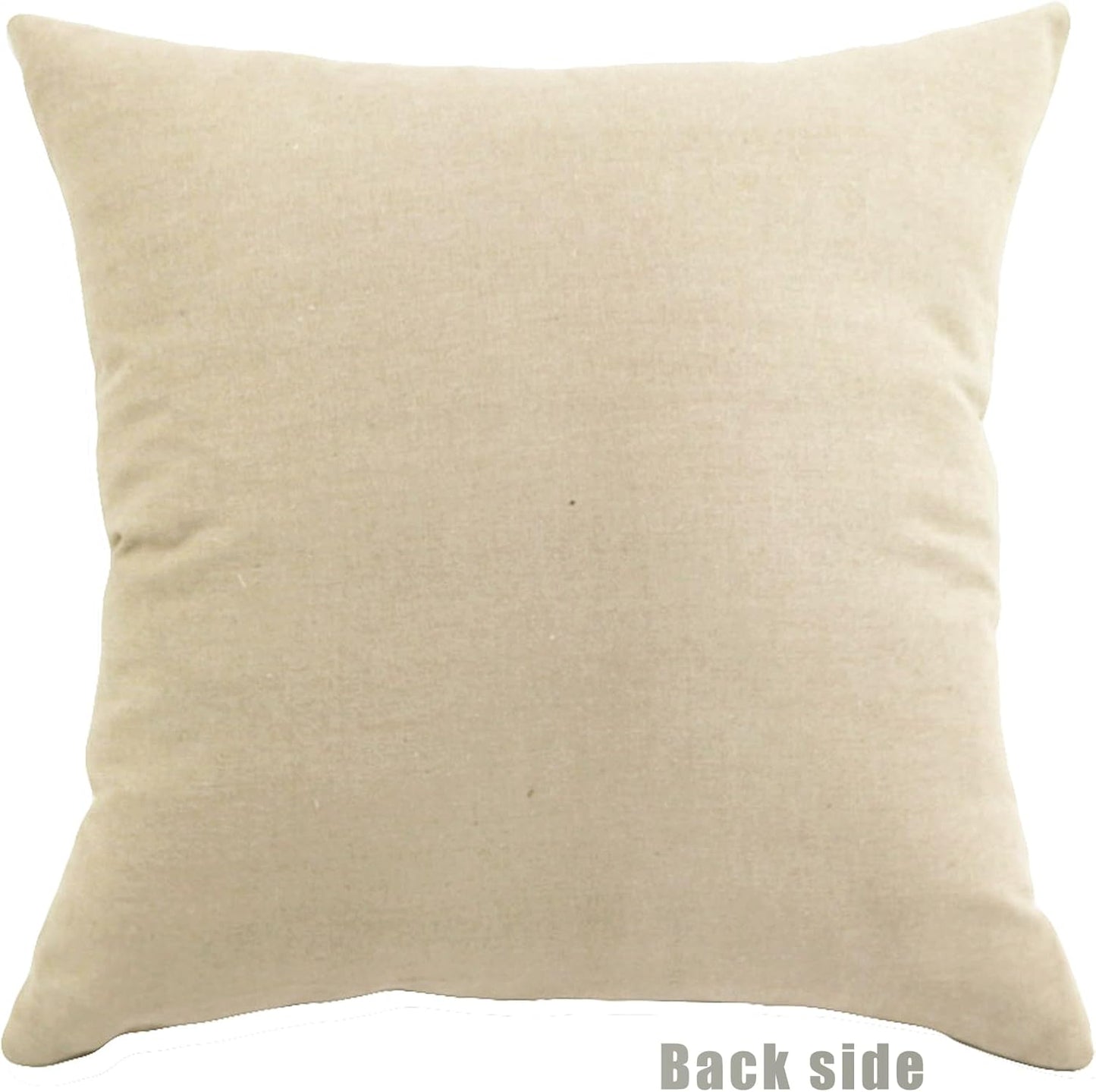 Christmas Pillow Cover 18x18 - Embroidered Sleigh & Snowflakes - Winter Decorative Cushion for Sofa & Bed