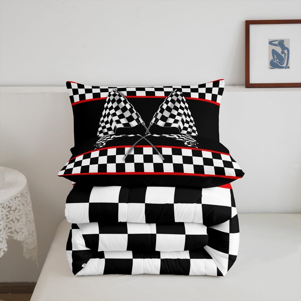 Cartoon Police Car Bedding Set Red Fire Truck Comforter Set for Kids Boys Fire Extinguisher Duvet Set Airplane Comforter 1 Comforter Set with 2 Pillowcases Full Size Boys